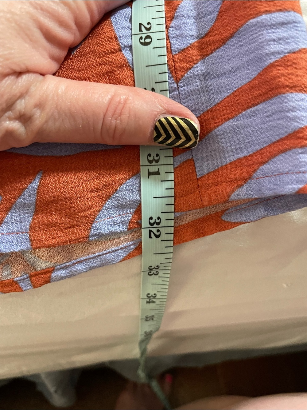 LOFT Outlet Petite ANN TAYLOR faux wrap skirt orange lavender 0P tropical print - Picture 15 of 15